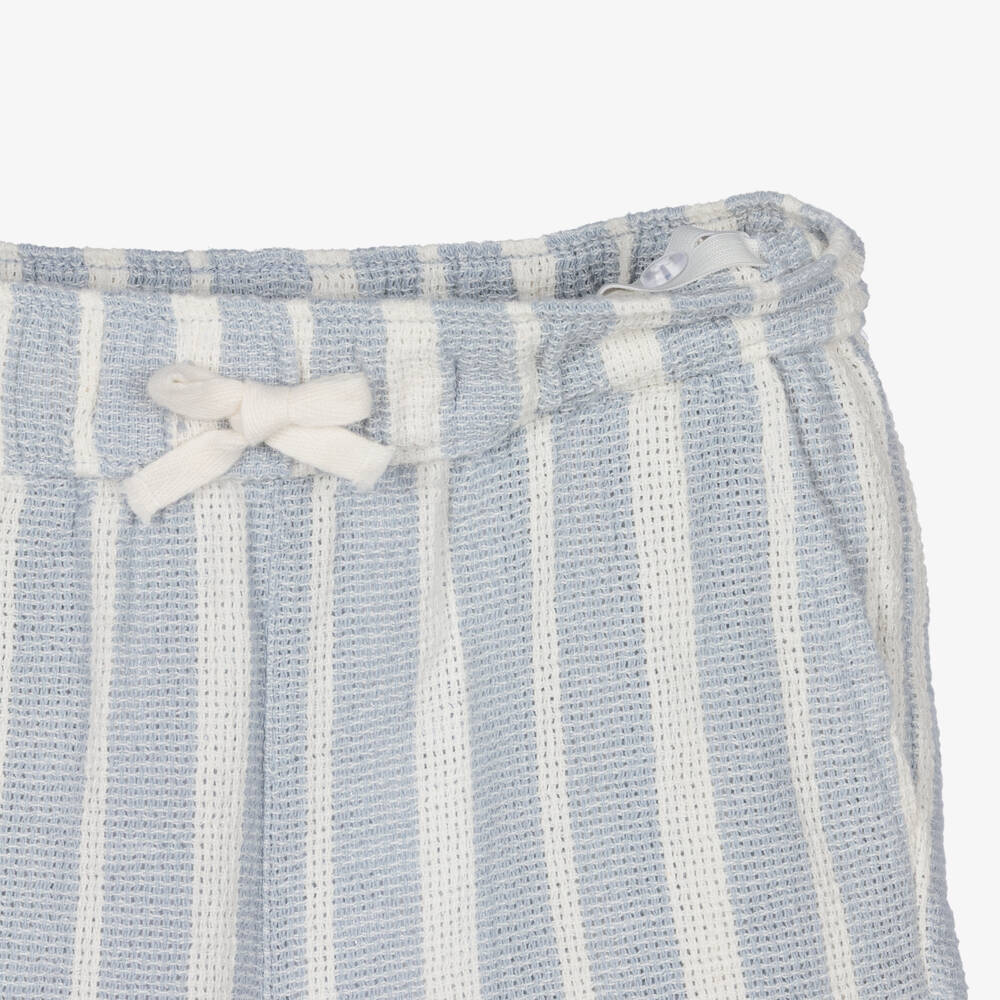 NAME IT-Boys Pale Blue & White Striped Shorts | Childrensalon Outlet