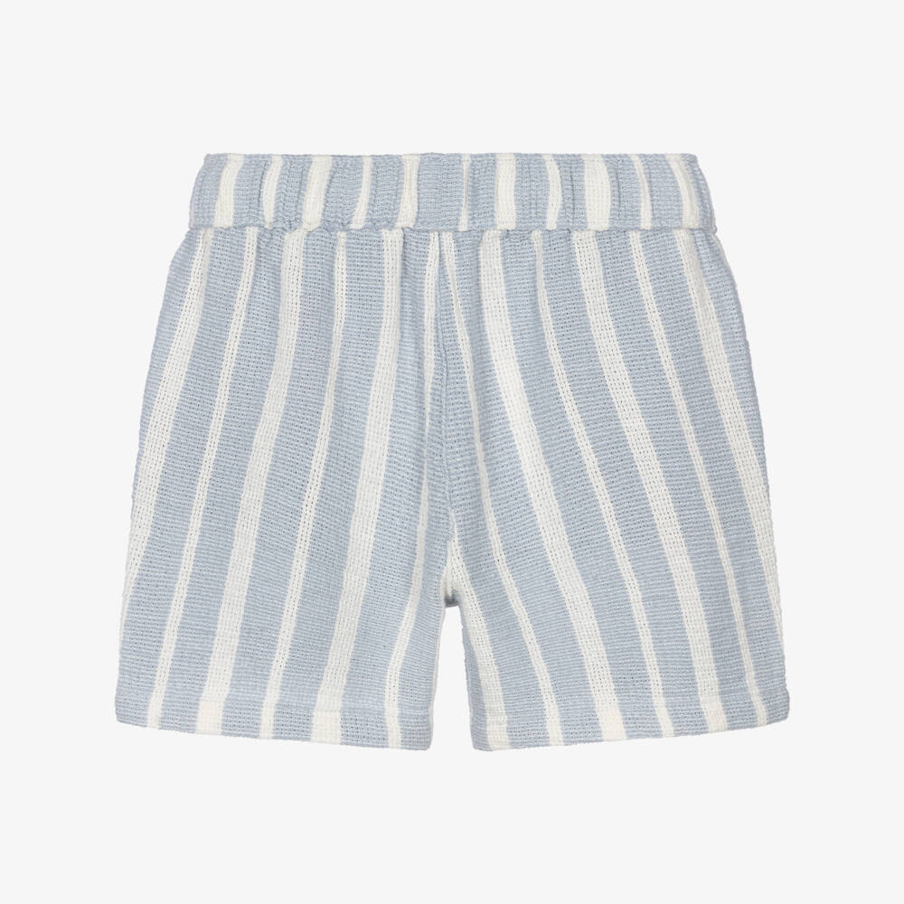 NAME IT-Boys Pale Blue & White Striped Shorts | Childrensalon Outlet