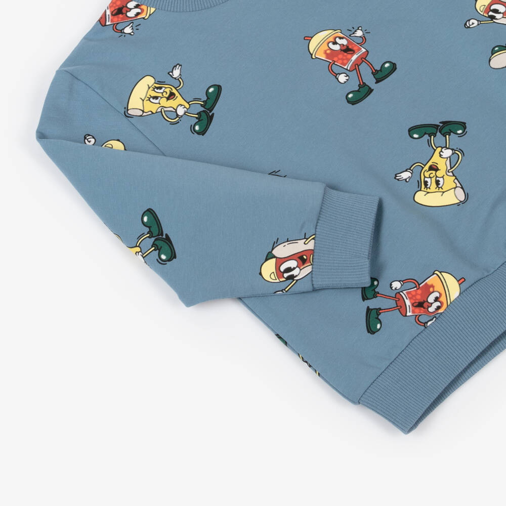 NAME IT-Boys Playful Blue Food Sweatshirt | Childrensalon Outlet