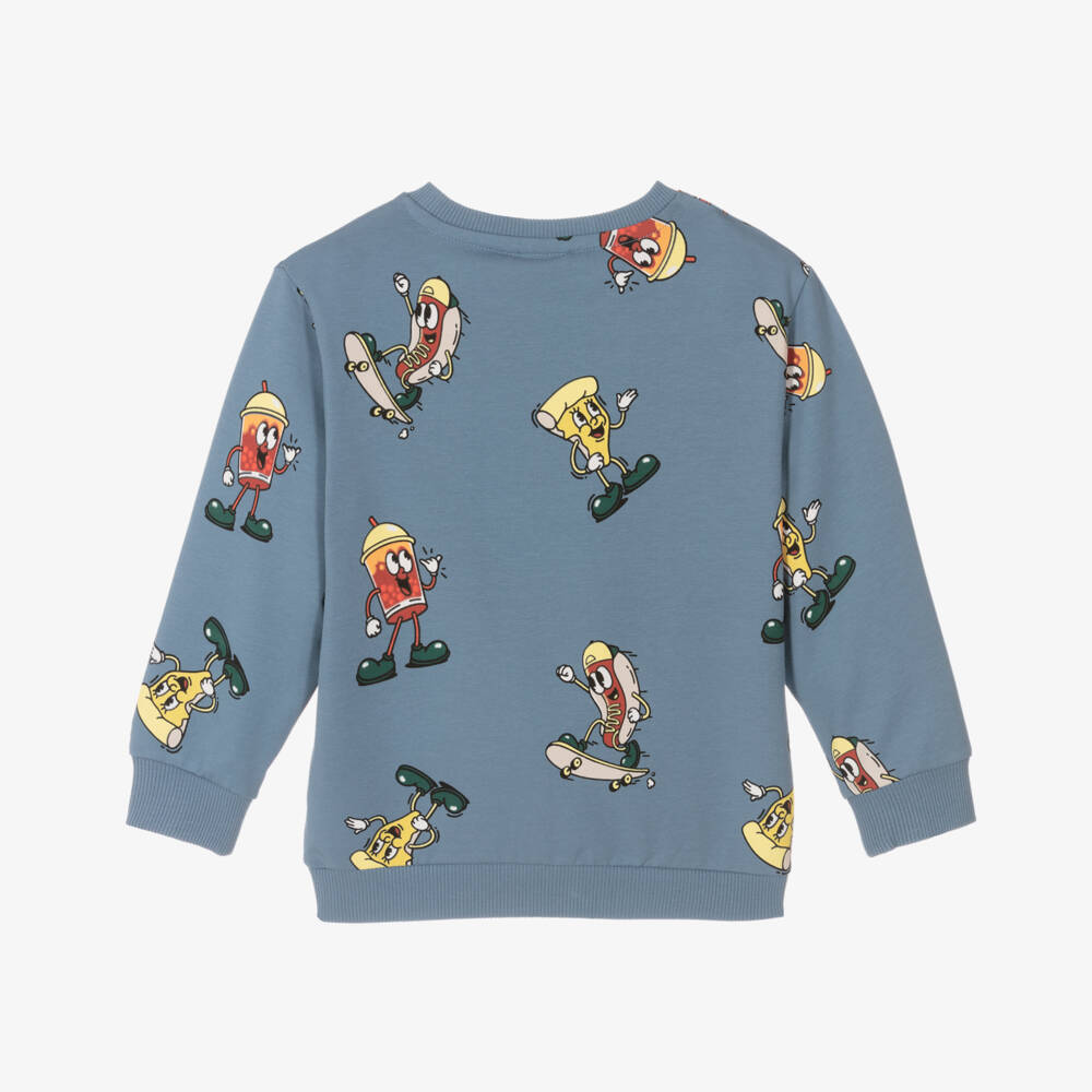 NAME IT-Boys Playful Blue Food Sweatshirt | Childrensalon Outlet