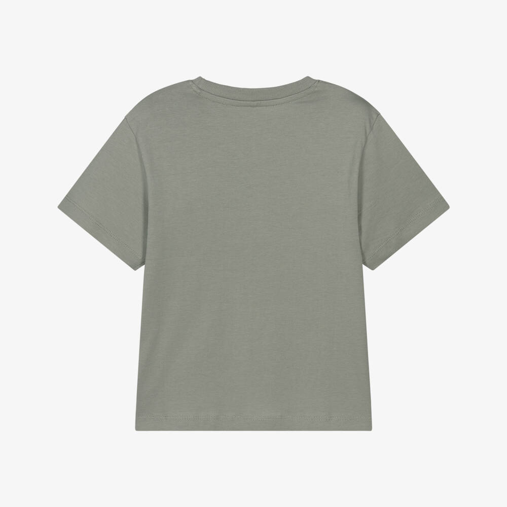 NAME IT-Boys Sage Green Cotton T-Shirt with Studio Edition Print | Childrensalon Outlet