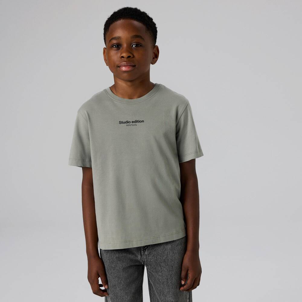 NAME IT-Boys Sage Green Cotton T-Shirt with Studio Edition Print | Childrensalon Outlet