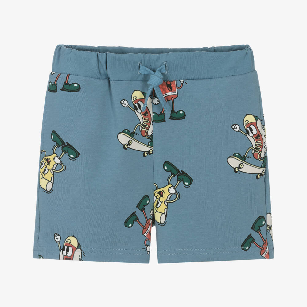 NAME IT-Boys Soft Blue Jersey Shorts | Childrensalon Outlet