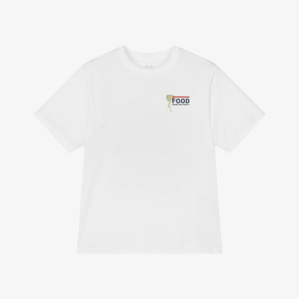 NAME IT-Boys Soft White Pasta Print Tee | Childrensalon Outlet