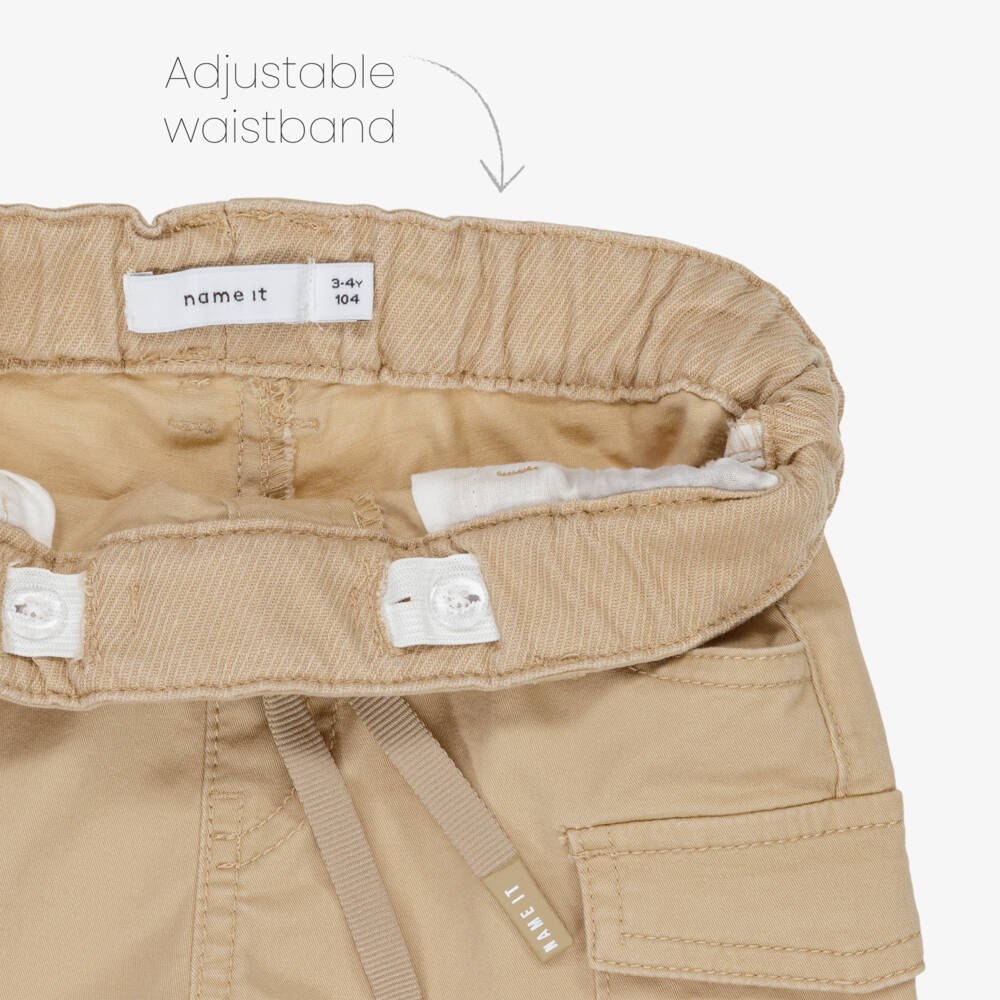 NAME IT-Boys Tan Cotton Adventure Shorts | Childrensalon Outlet