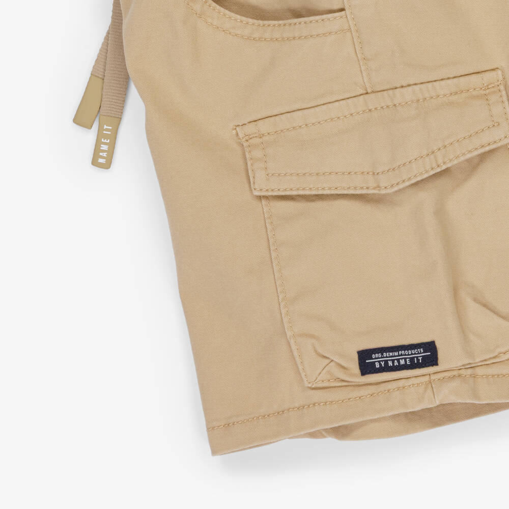 NAME IT-Boys Tan Cotton Adventure Shorts | Childrensalon Outlet