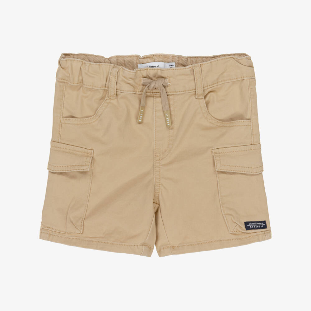 NAME IT-Boys Tan Cotton Adventure Shorts | Childrensalon Outlet
