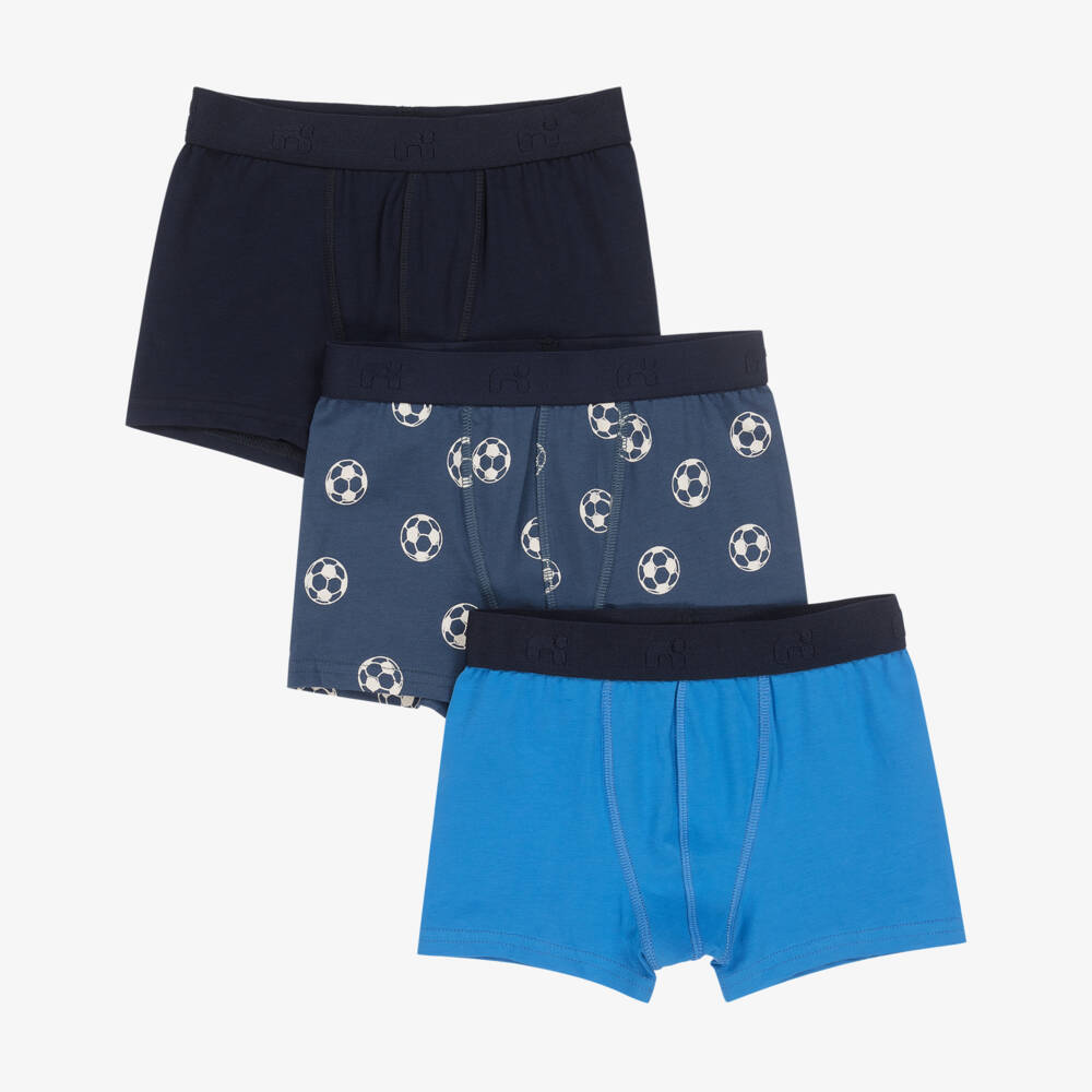 NAME IT-Boys' Trio Blue Cotton Boxers | Childrensalon Outlet
