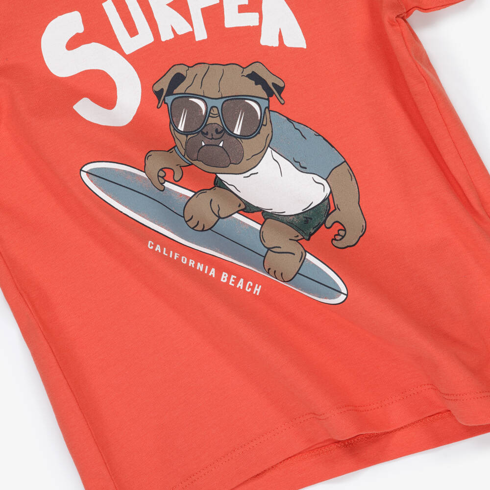 NAME IT-Boys Vibrant Red Surf Pup Tee | Childrensalon Outlet