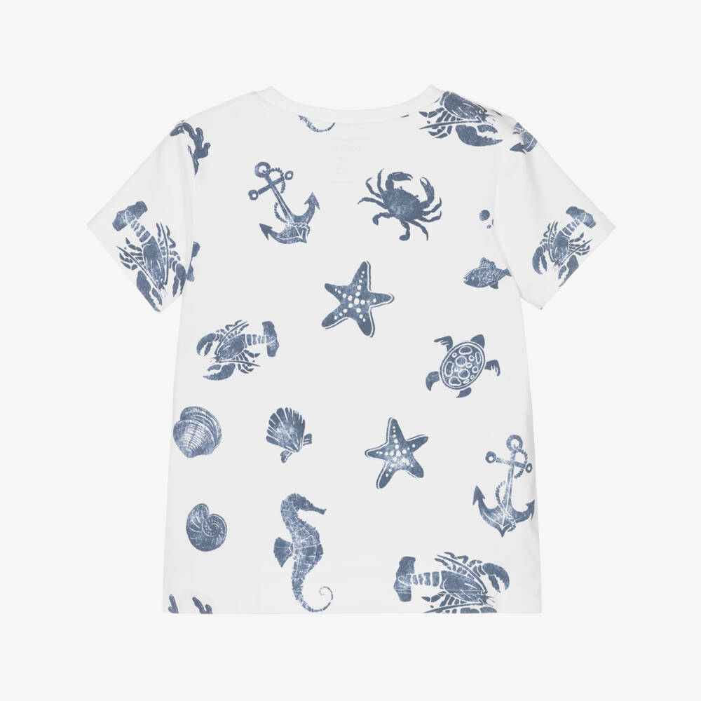 NAME IT-Boys White T-Shirt with Nautical Print | Childrensalon Outlet