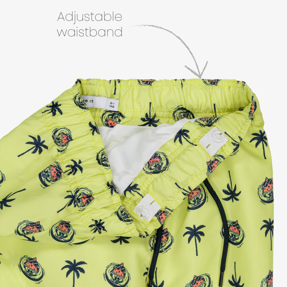 NAME IT-Boys Yellow Tropical Pattern Swim Shorts | Childrensalon Outlet