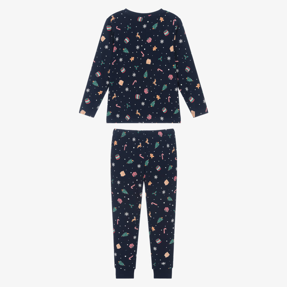 NAME IT-Festive Navy Blue Cotton Jersey Pyjamas | Childrensalon Outlet