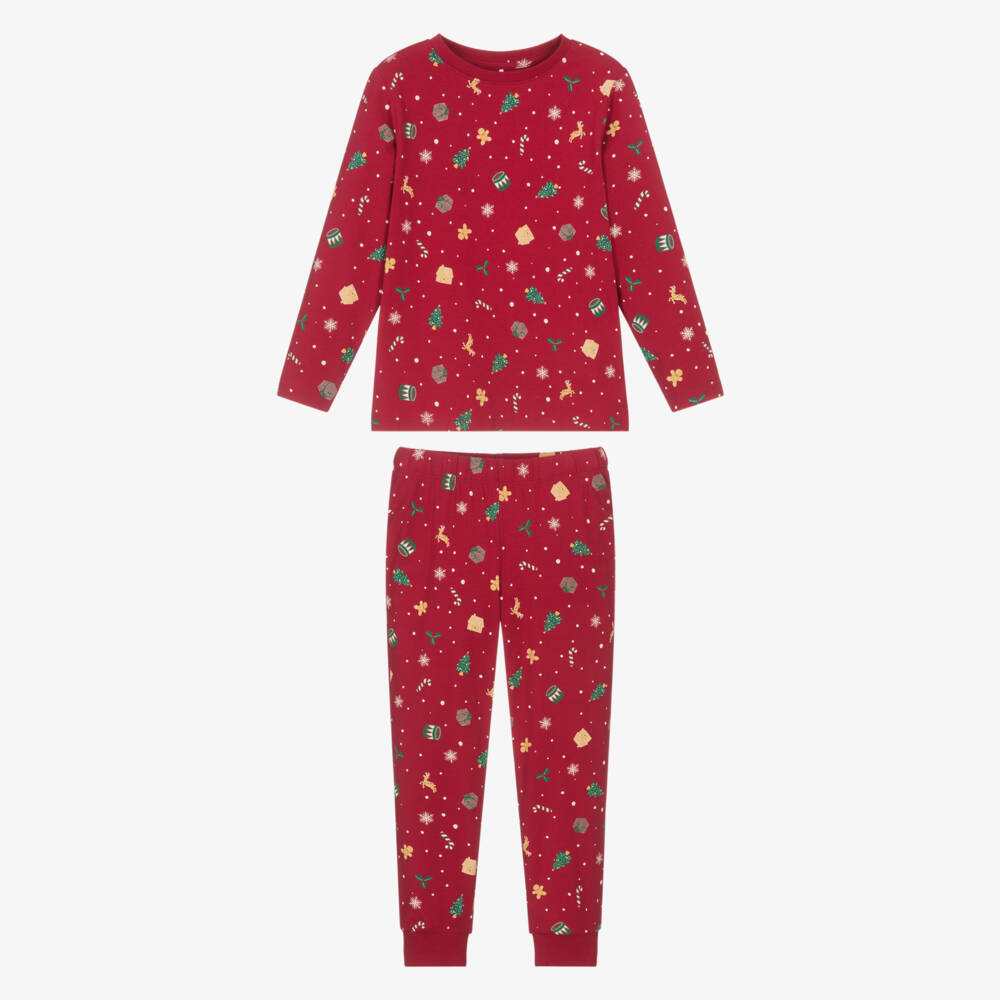 NAME IT-Festive Red Cotton Jersey Pyjamas | Childrensalon Outlet
