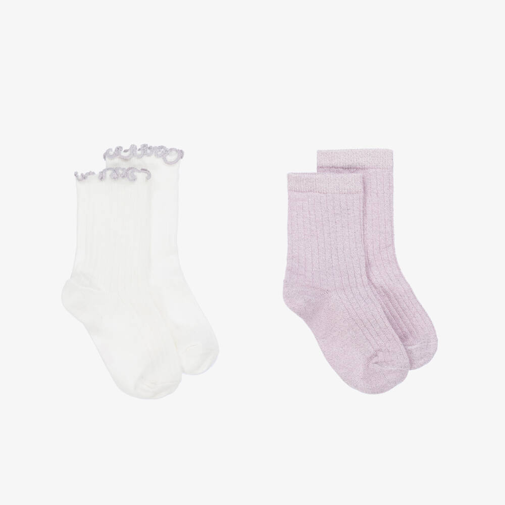 NAME IT-Girls Ankle-Length Pink & Ivory Hosiery | Childrensalon Outlet