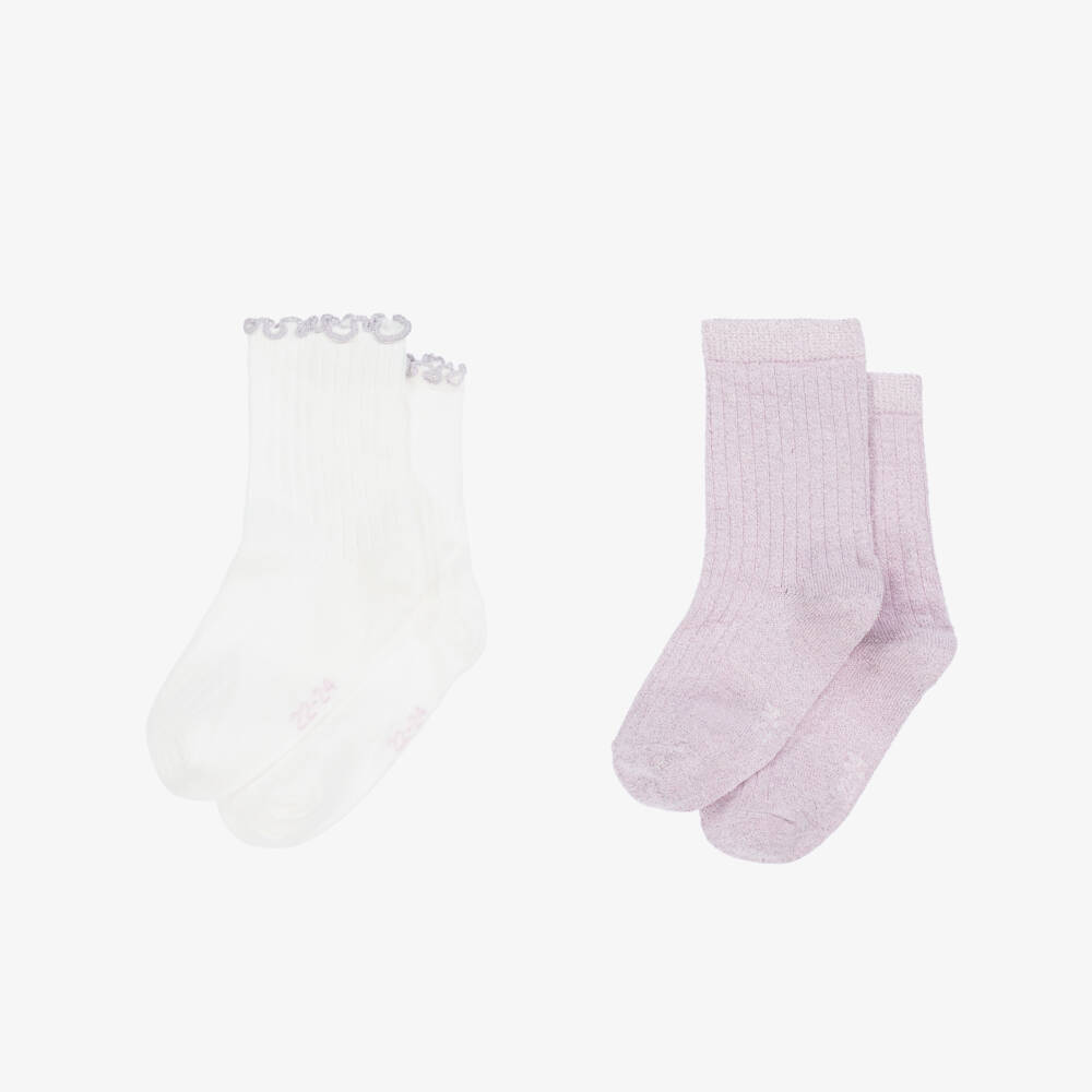 NAME IT-Girls Ankle-Length Pink & Ivory Hosiery | Childrensalon Outlet