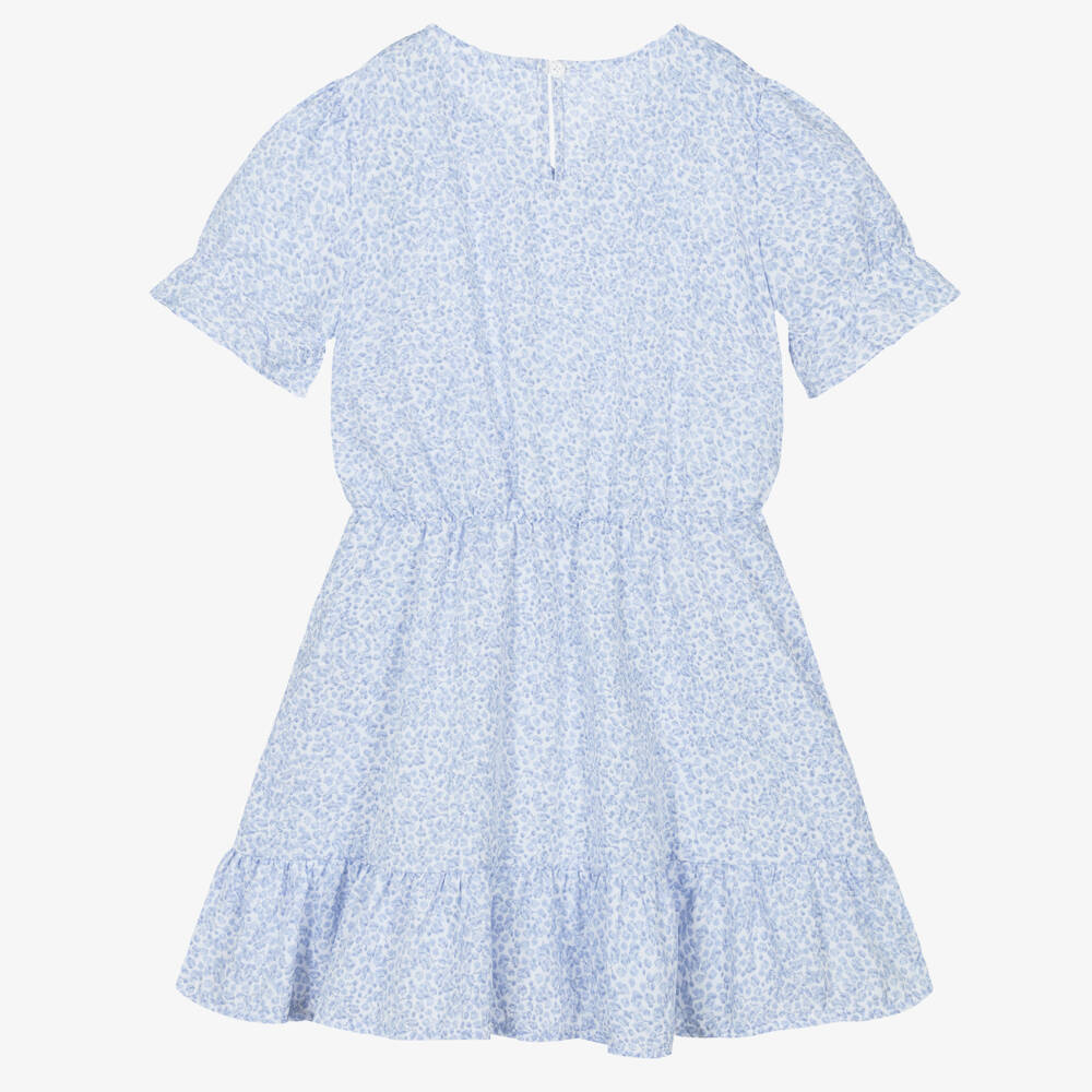 NAME IT-Girls Azure Blossom Crêpe Frock | Childrensalon Outlet