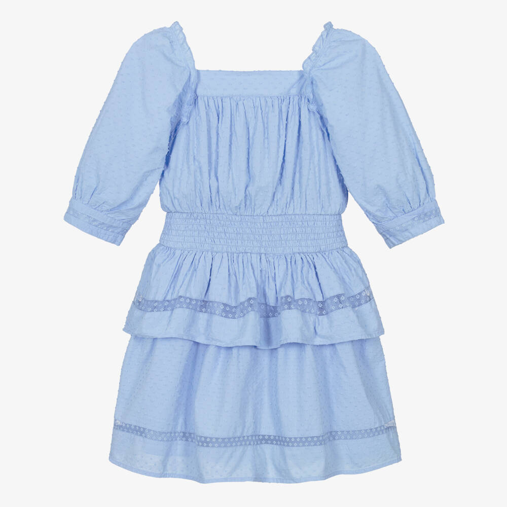 NAME IT-Girls Azure Cotton Frock | Childrensalon Outlet