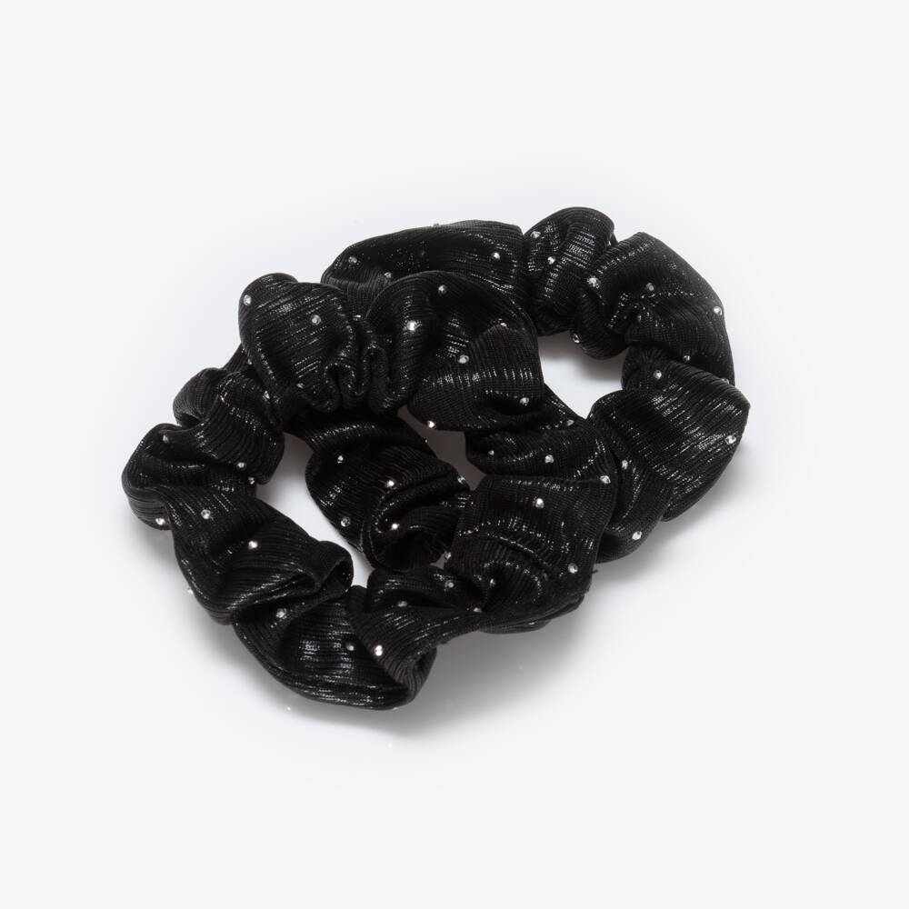 NAME IT-Girls Black Diamantés Hair Scrunchies (2 Pack) | Childrensalon Outlet