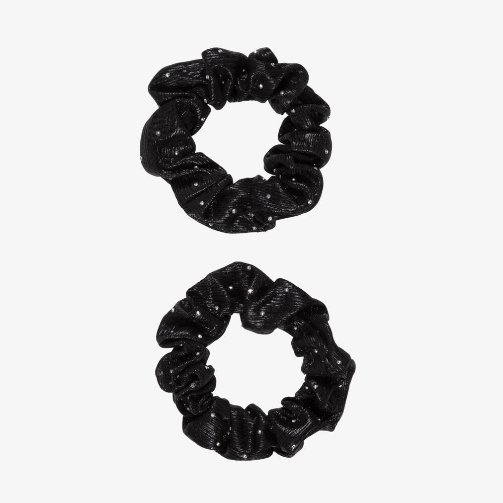 NAME IT-Girls Black Diamantés Hair Scrunchies (2 Pack) | Childrensalon Outlet