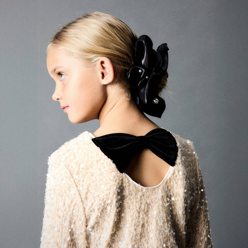 NAME IT-Girls Black Diamantés Hair Scrunchies (2 Pack) | Childrensalon Outlet