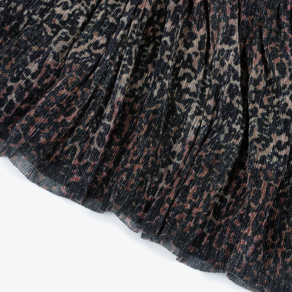 NAME IT-Girls Black Shimmering Leopard Print Skirt | Childrensalon Outlet