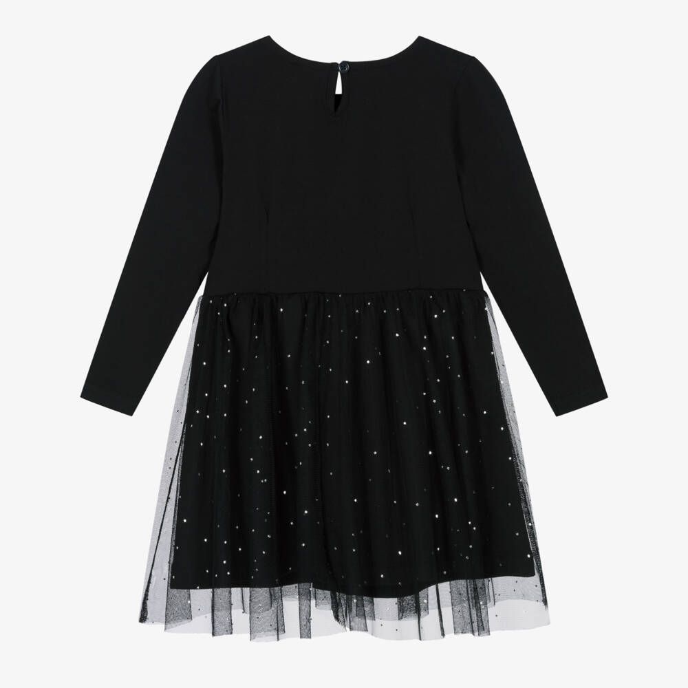 NAME IT-Платье из черного тюля с блестящей паутиной для девочек | Childrensalon Outlet