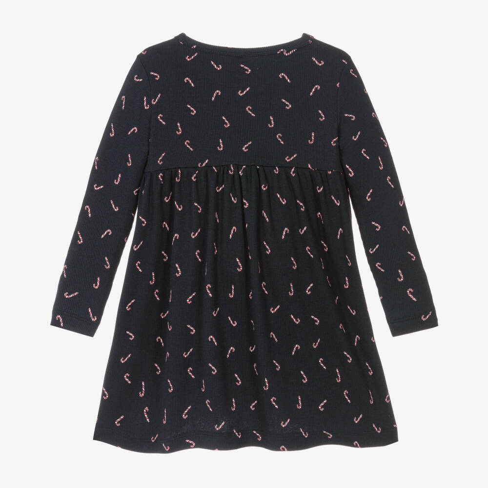 NAME IT-Синее хлопковое платье с узором леденцов для девочек | Childrensalon Outlet