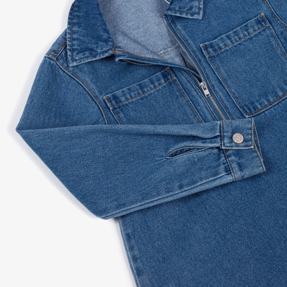 NAME IT-فستان دنيم أزرق بسحاب أمامي للبنات | Childrensalon Outlet