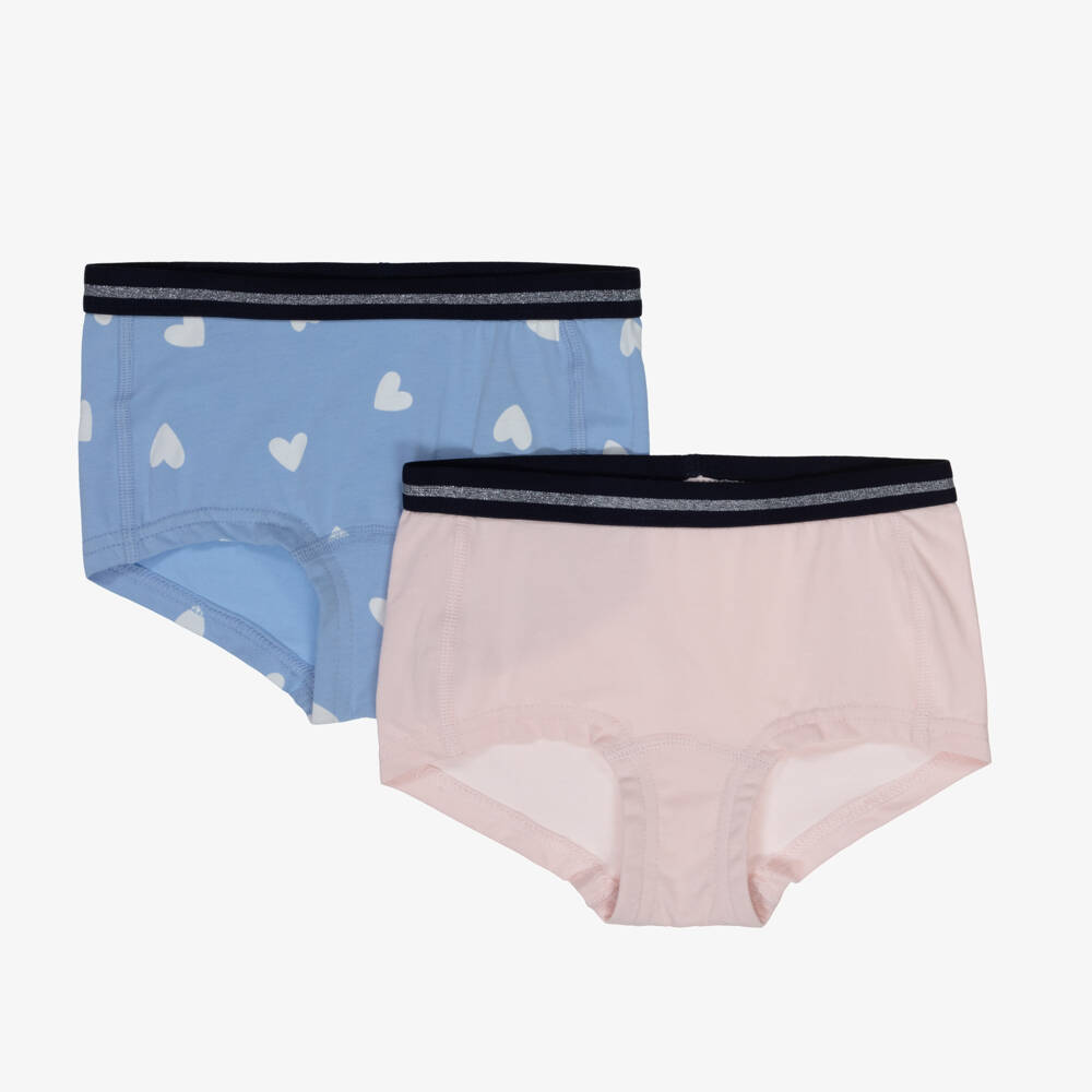 NAME IT-Girls Blue & Pink Cotton Knickers (2 Pack) | Childrensalon Outlet