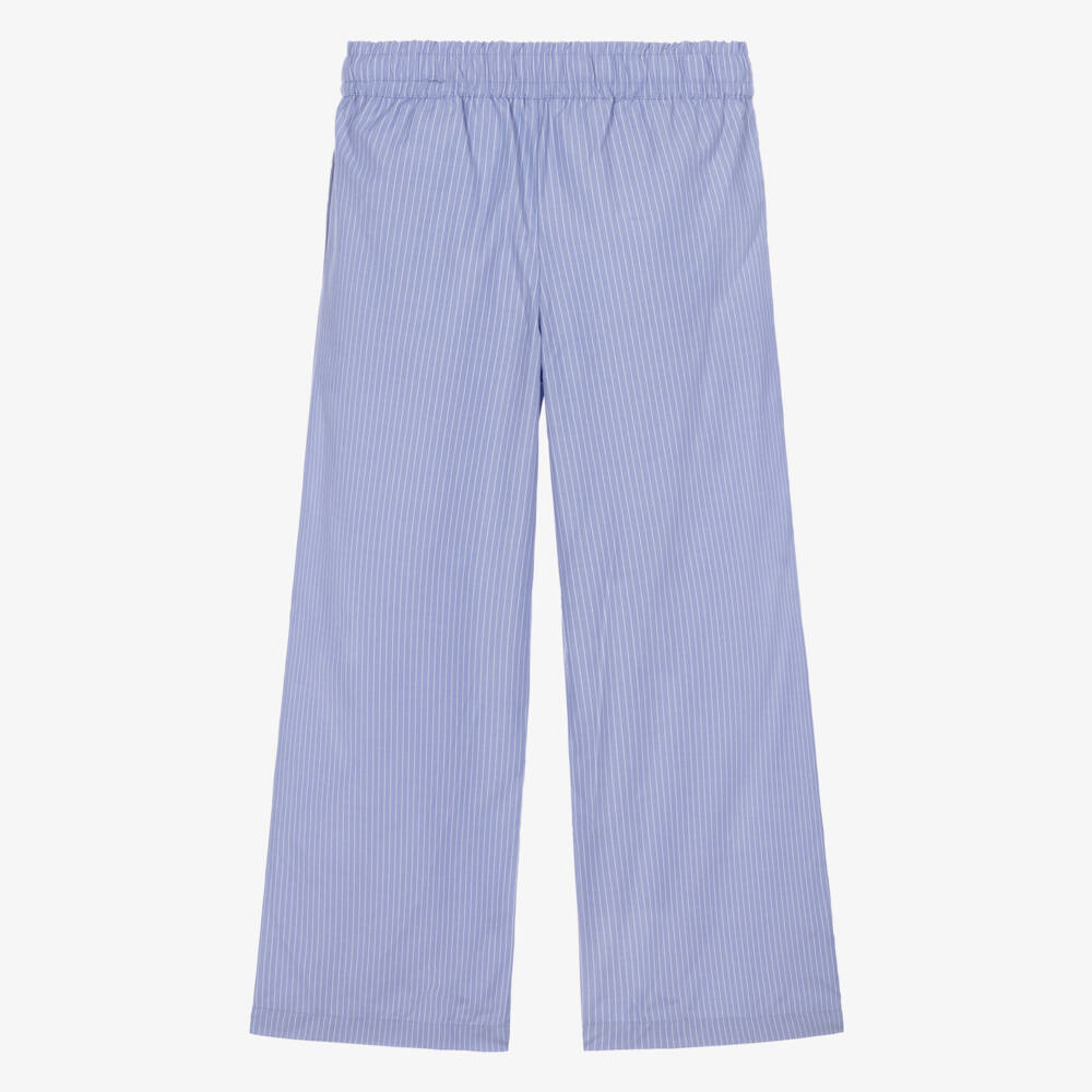 NAME IT-Girls Blue Pinstripe Diamanté Trousers | Childrensalon Outlet