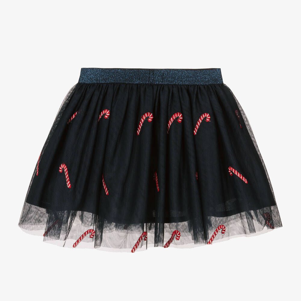 NAME IT-Girls Blue Tulle Candy Cane Skirt | Childrensalon Outlet
