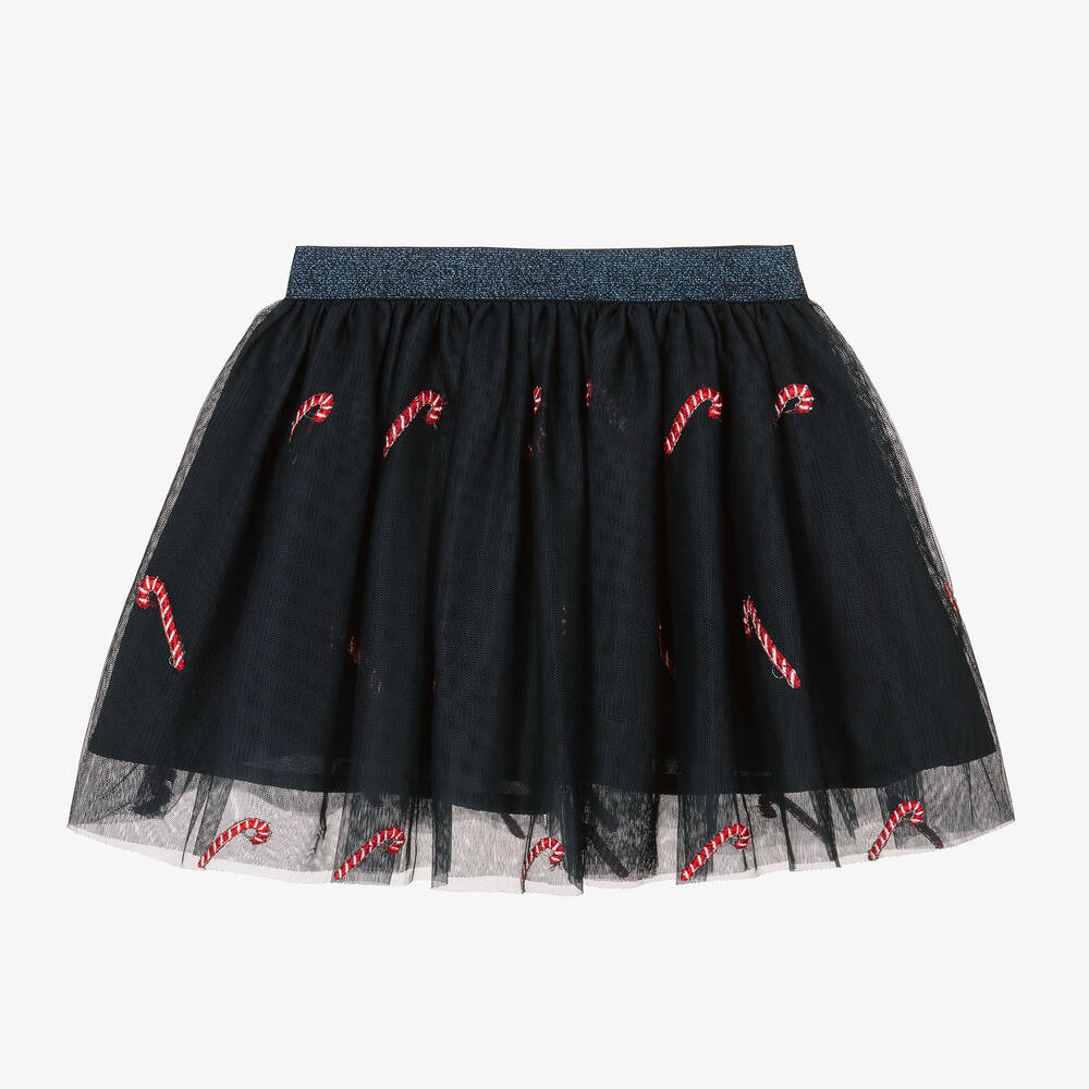 NAME IT-Girls Blue Tulle Candy Cane Skirt | Childrensalon Outlet