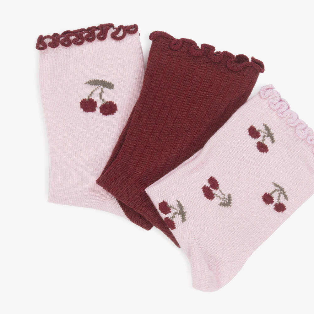NAME IT-Girls Blush & Cherry Trio Socks | Childrensalon Outlet