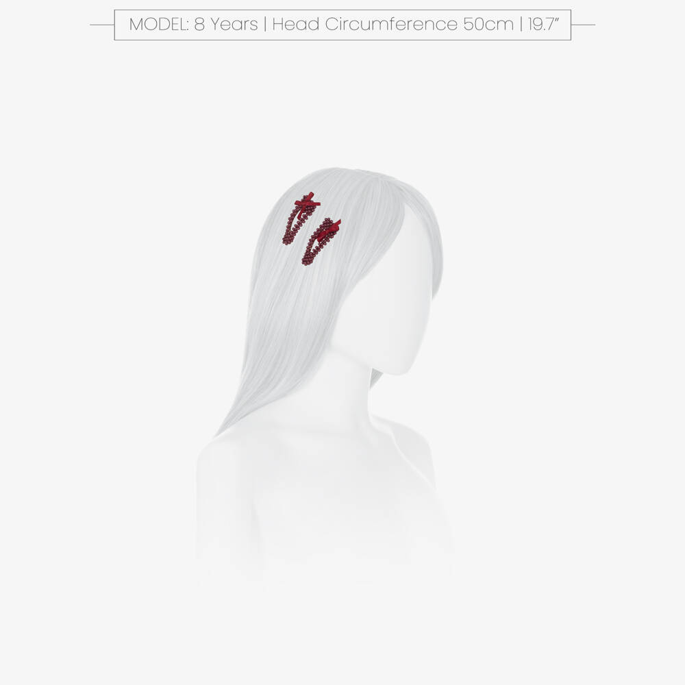 NAME IT-Girls Burgundy Red Pearl Bead Hair Clips (2 Pack) | Childrensalon Outlet