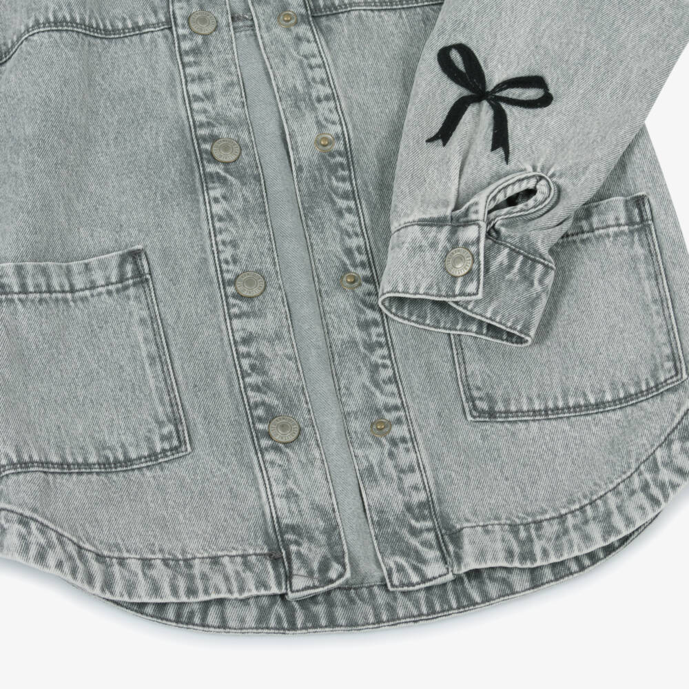 NAME IT-Girls Charcoal Vintage Denim Jacket | Childrensalon Outlet
