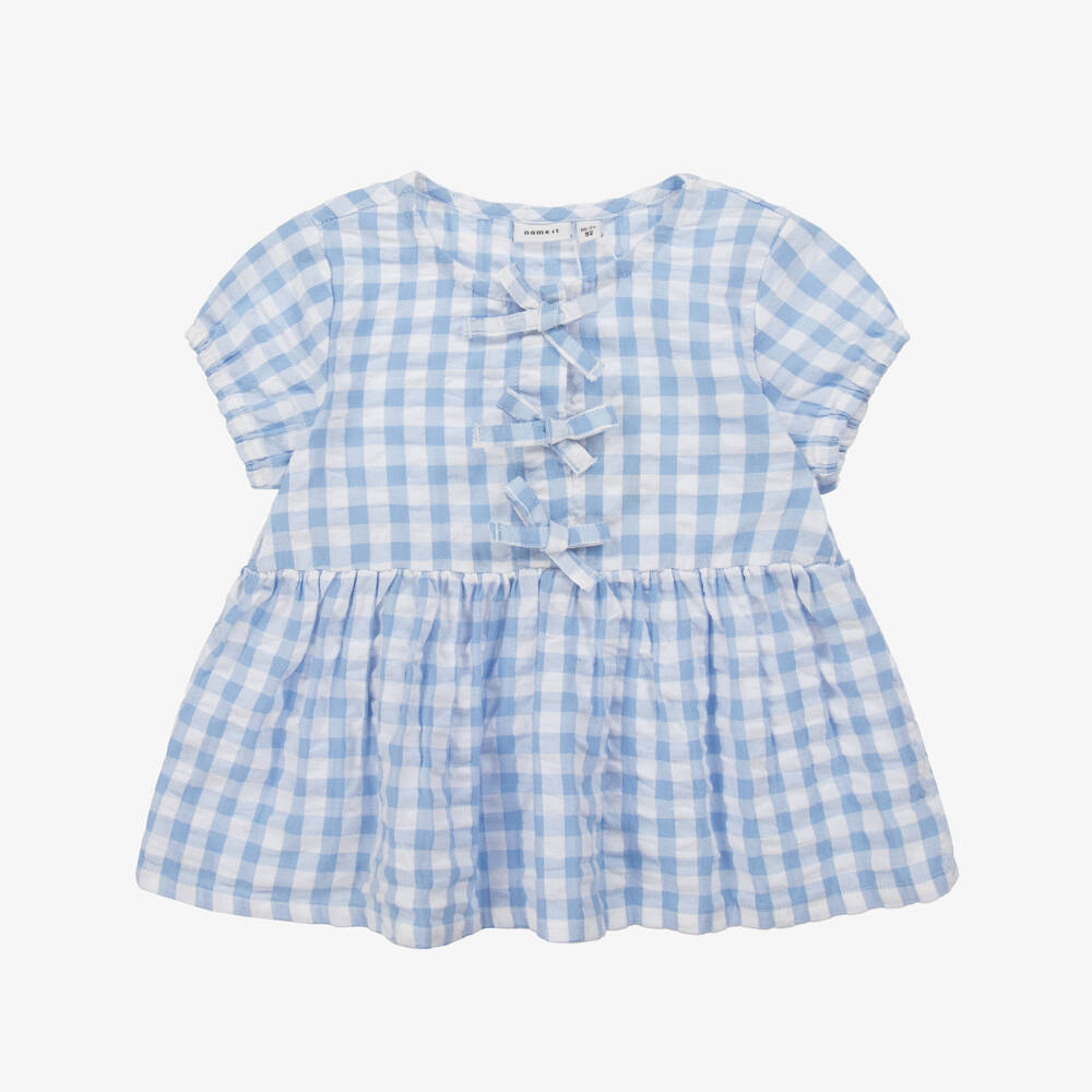 NAME IT-Girls Classic Blue Check Top | Childrensalon Outlet