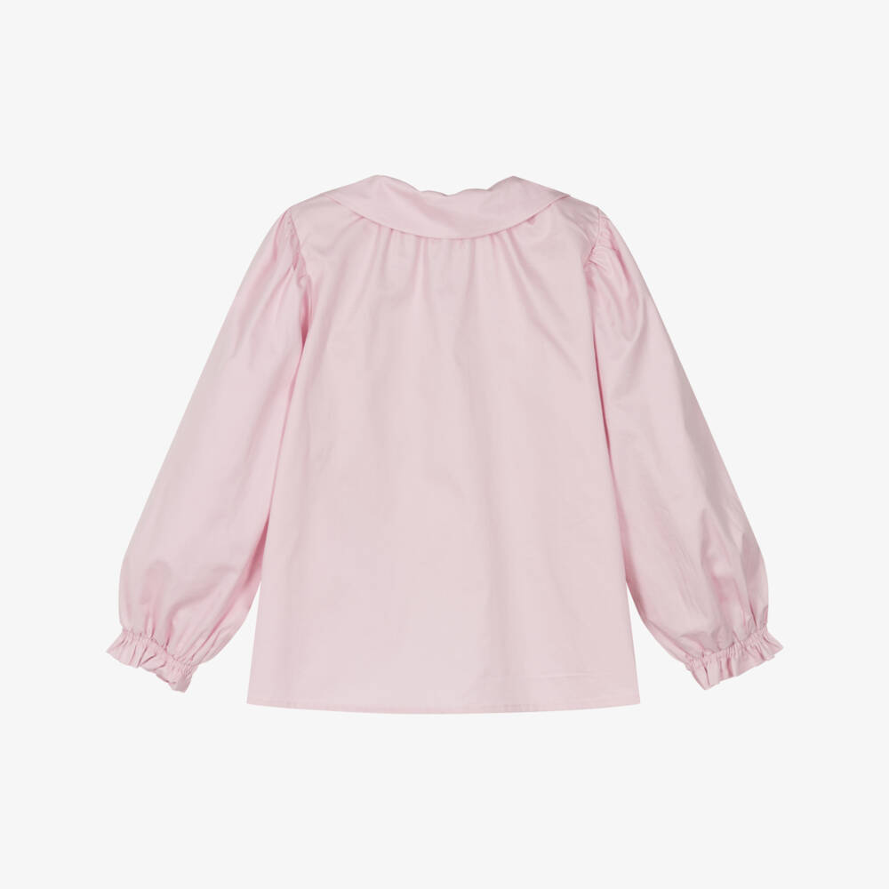 NAME IT-Girls Cotton Pink Embroidered Top | Childrensalon Outlet