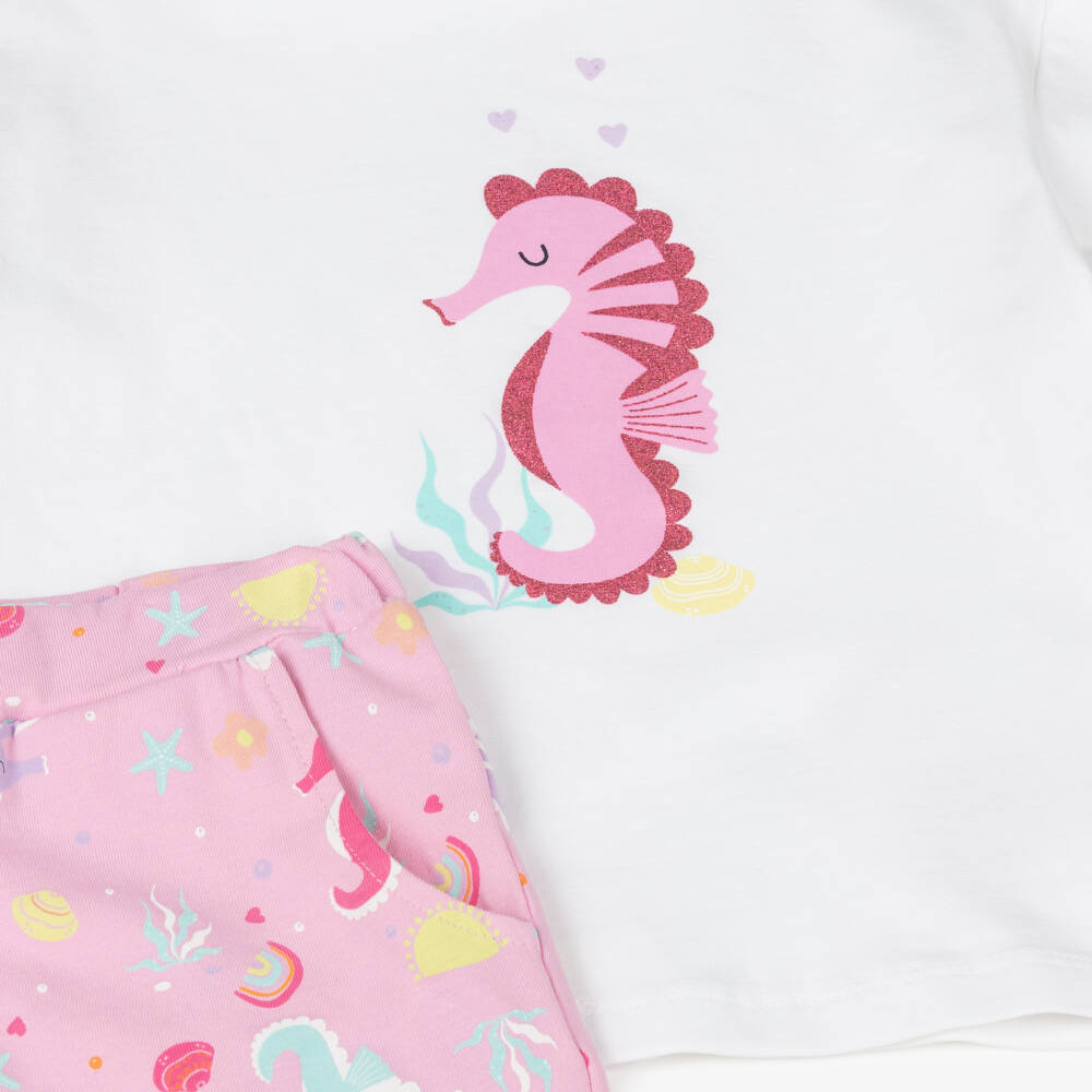 NAME IT-Girls Cotton Sea Life Shorts Ensemble | Childrensalon Outlet