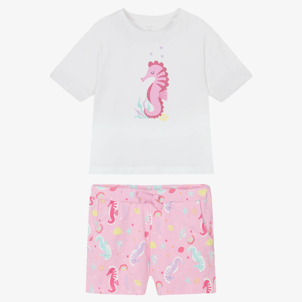 NAME IT-Girls Cotton Sea Life Shorts Ensemble | Childrensalon Outlet