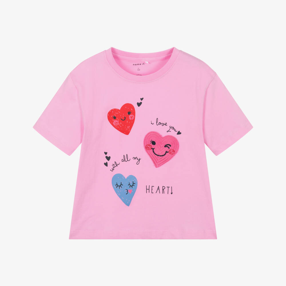 NAME IT-Футболка из хлопка с сердечками для девочек | Childrensalon Outlet