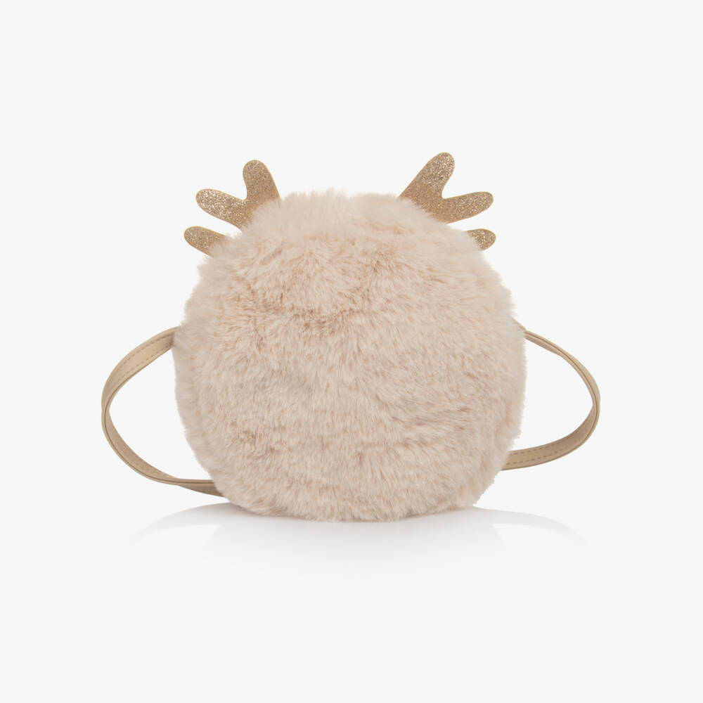 NAME IT-Girls Cream Reindeer Faux Fur Bag | Childrensalon Outlet