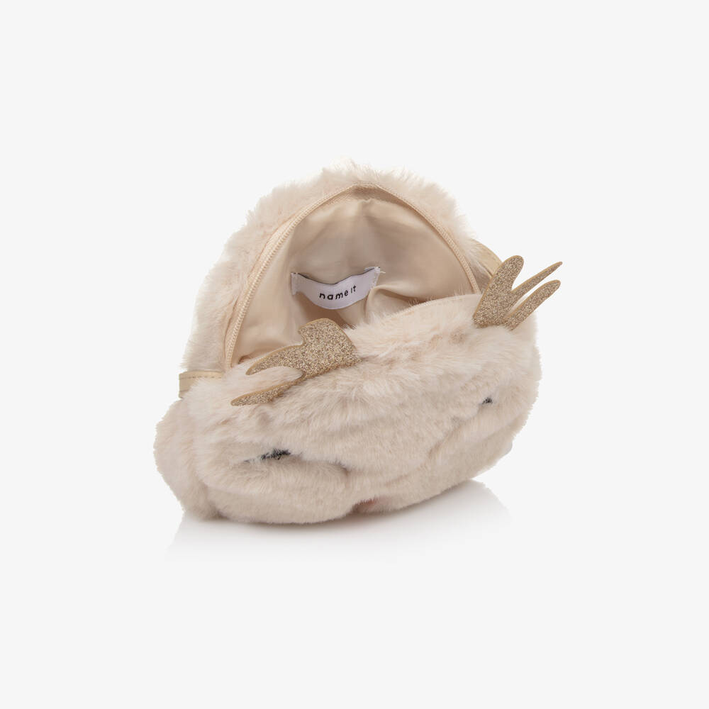 NAME IT-Girls Cream Reindeer Faux Fur Bag | Childrensalon Outlet