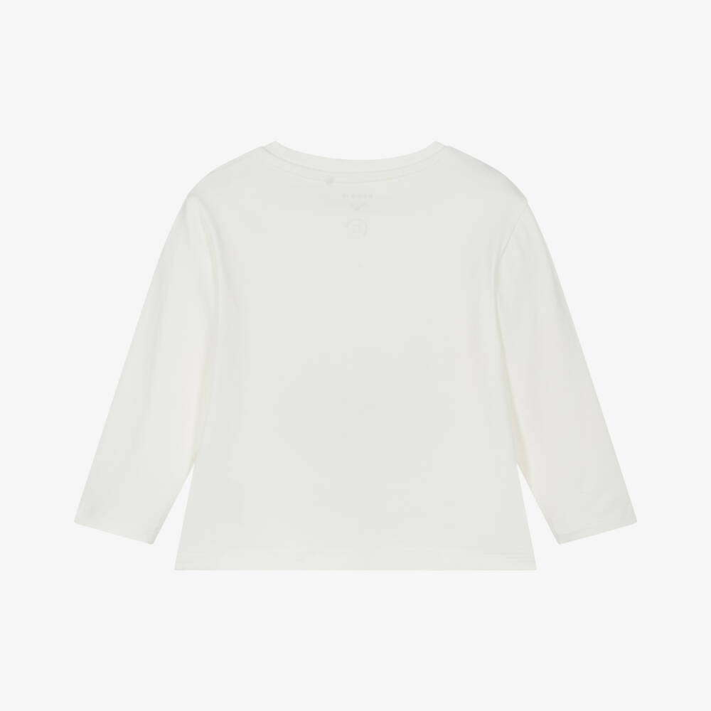 NAME IT-Girls Creamy Slogan Cotton Tee | Childrensalon Outlet