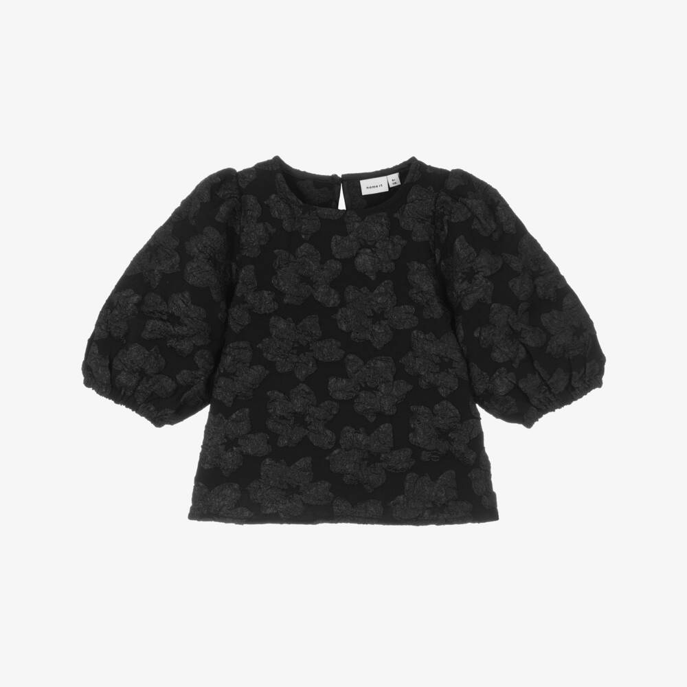 NAME IT-Girls Ebony Floral Crepe Top | Childrensalon Outlet