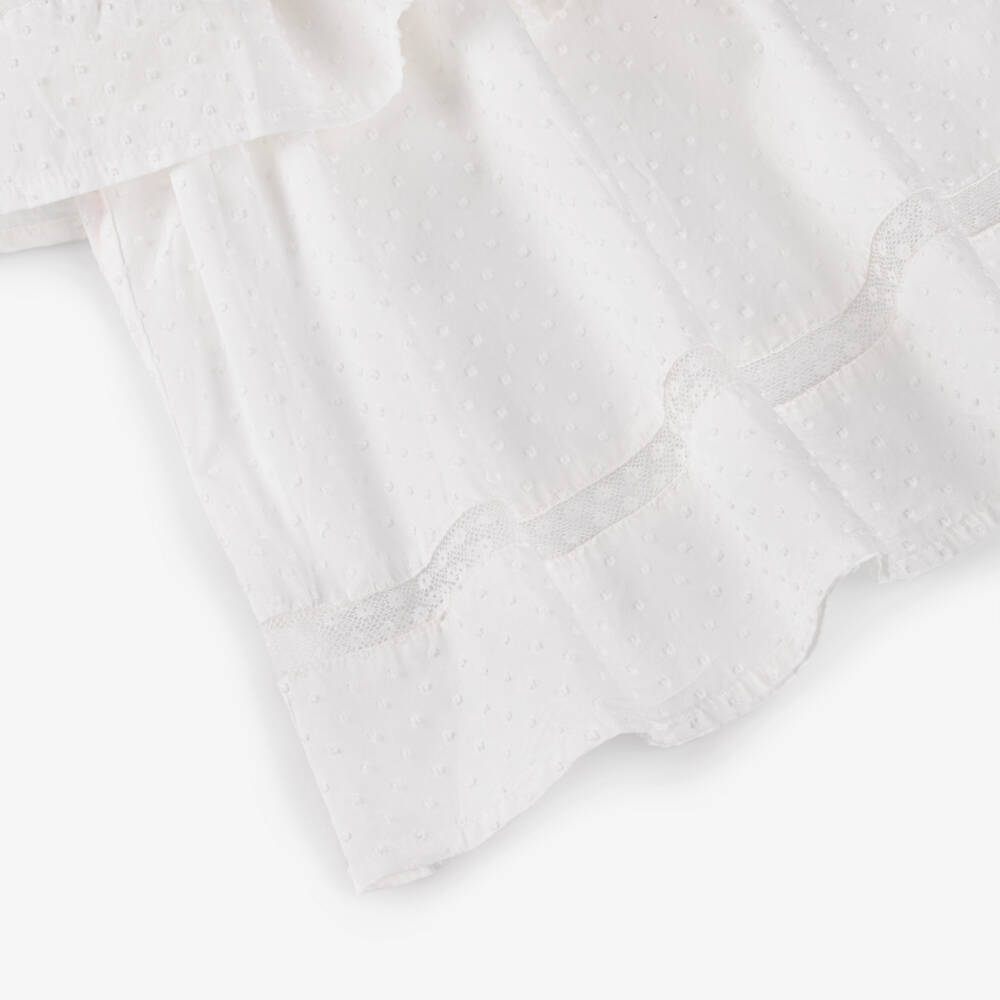 NAME IT-Girls Elegant White Cotton Frock | Childrensalon Outlet