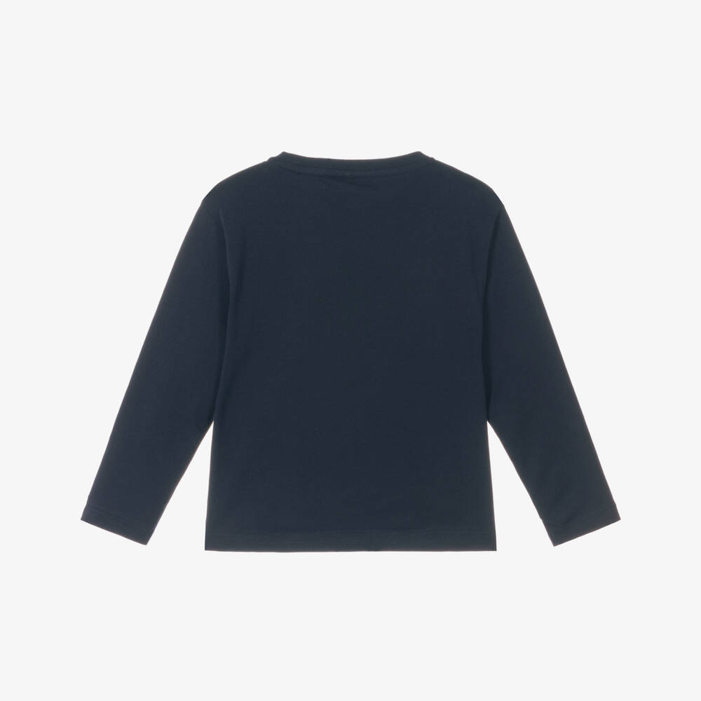 NAME IT-Girls Festive Navy Cotton Top | Childrensalon Outlet