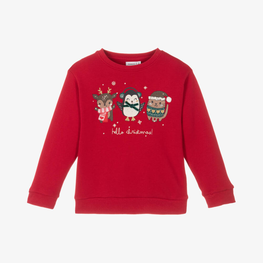 NAME IT-Красный хлопковый свитшот для девочек | Childrensalon Outlet
