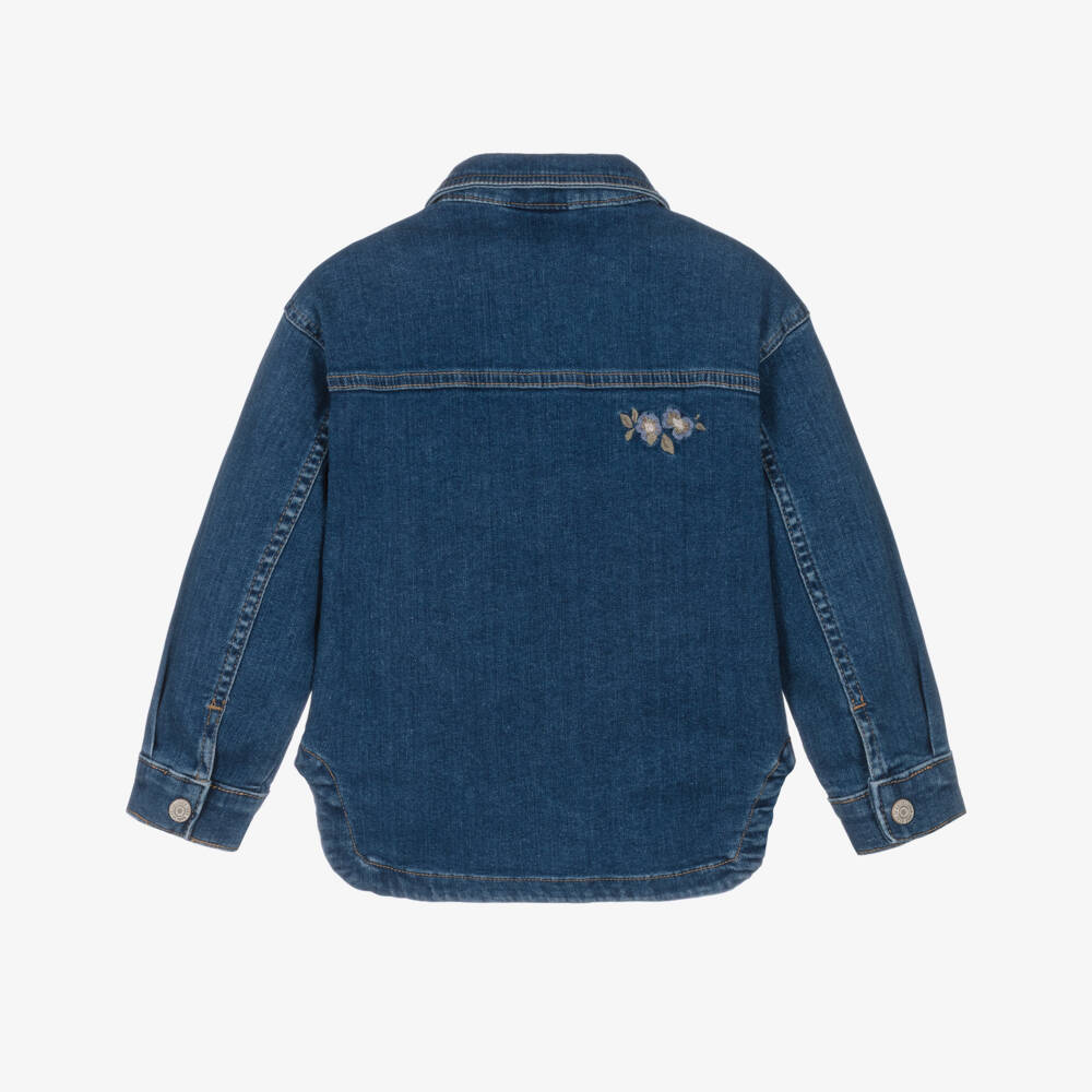 NAME IT-Girls Floral Blue Denim Jacket | Childrensalon Outlet