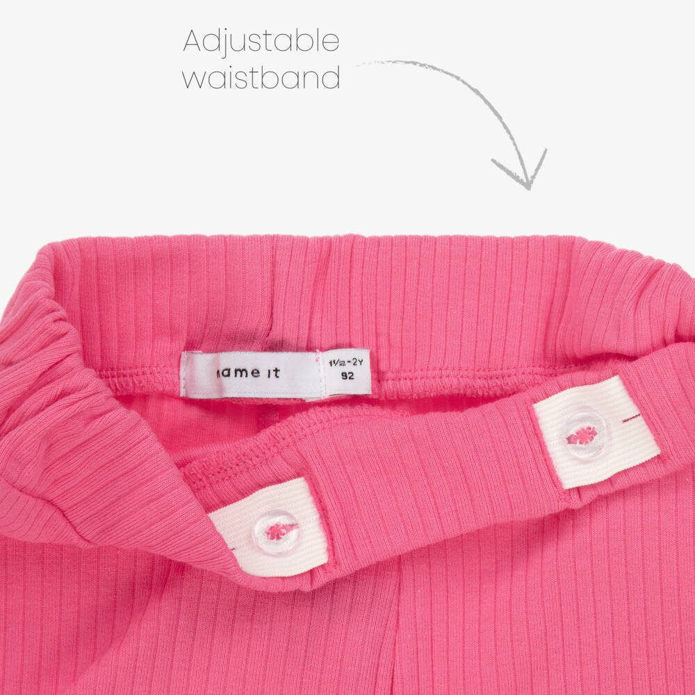 NAME IT-Girls' Fuchsia Ribbed Cotton Shorts | Childrensalon Outlet