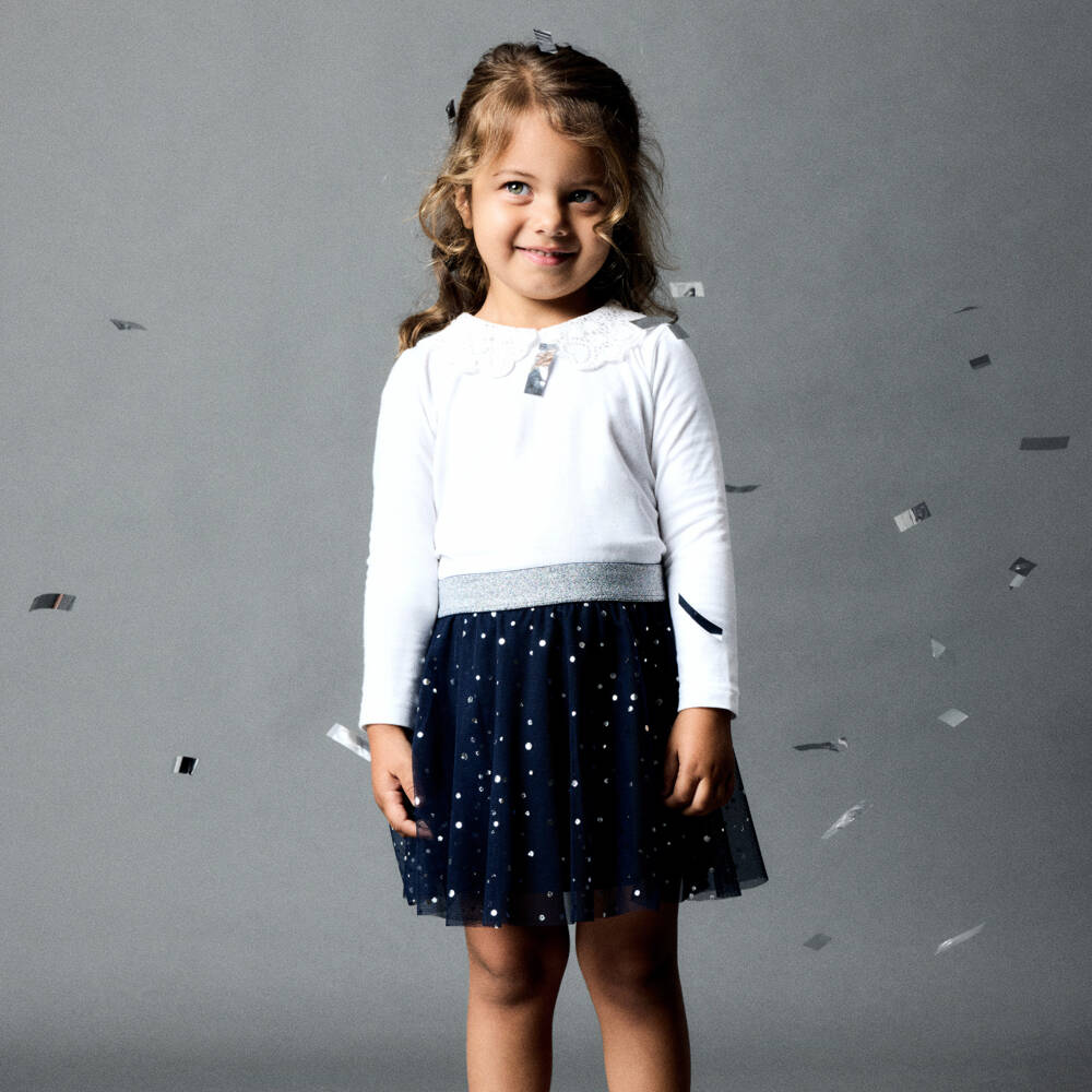 NAME IT-Girls Glimmering Blue Tulle Skirt | Childrensalon Outlet